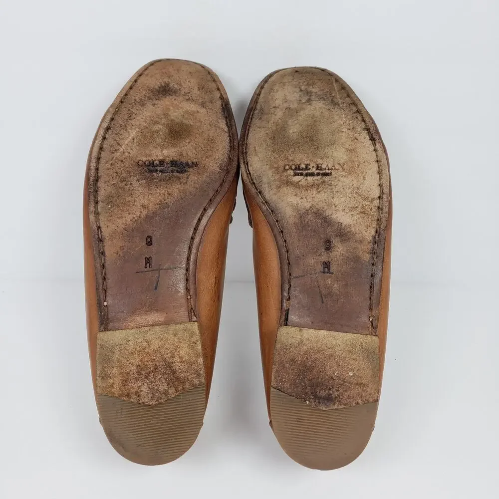 Cole Haan Mens Size 9 Brown Leather Italy Woven Tassel Dress Loafer Shoes